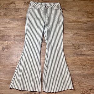 Judy Blue Black and White Striped Flare Pants